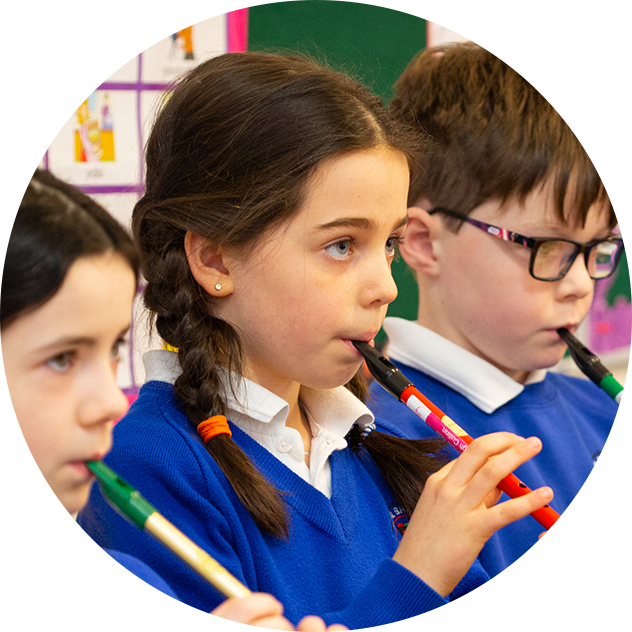 child playing recorder